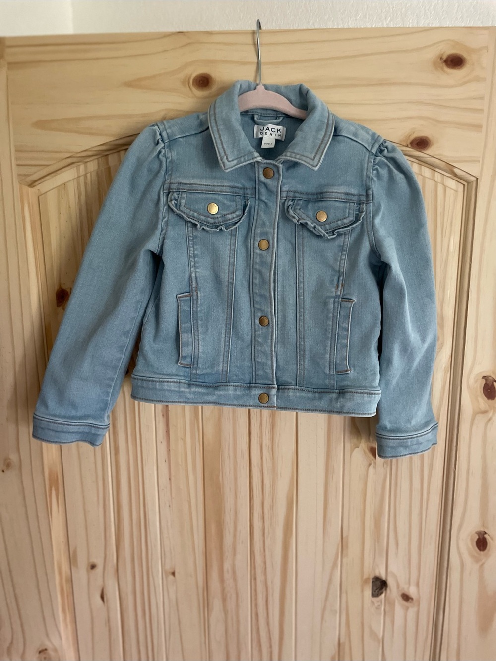 Janie and Jack Denim Puff-Sleeve Jacket in Light Wash